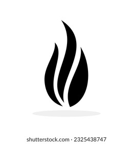 Fire black icon. Abstract flame symbol. Vector illustration. Fire logo isolated