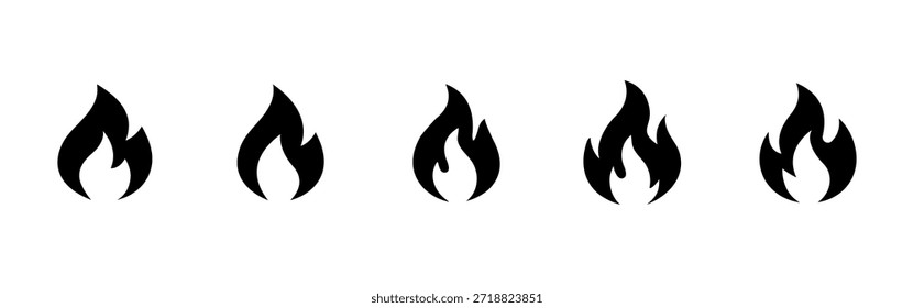 Icono negro de fuego. Llama y concepto de símbolo sólido ardiente. Glifo de calor, energía y peligro para sistemas de alerta, diseño de seguridad, alertas de emergencia, interfaces tecnológicas y proyectos industriales.