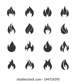 Fire Icons Set Stock Vector (Royalty Free) 365846396