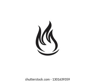 Fire black logo design vector