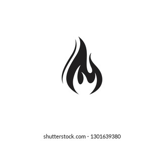 Fire black logo design vector