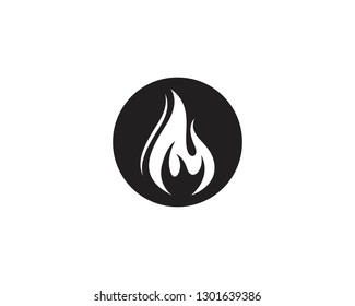 Fire black logo design vector