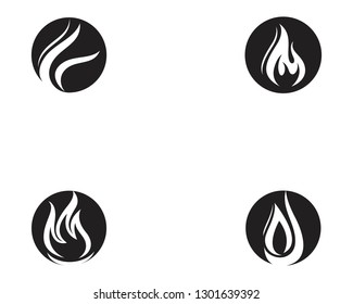 Fire black logo design vector