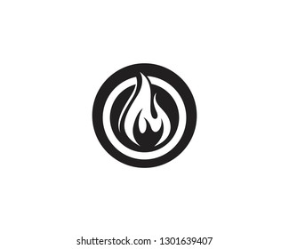 Fire black logo design vector