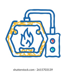 fire blacksmith metal doodle icon sketch vector. fire blacksmith metal sign. isolated symbol illustration