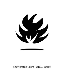 Fire Blame Icon Decoration Ornament. Black Hand Drawn 