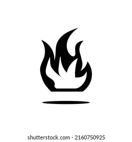 Fire Blame Icon Decoration Ornament. Black Hand Drawn 