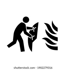 Fire Blanket Black Icon, Vector Illustration, Isolate On White Background Label. EPS10