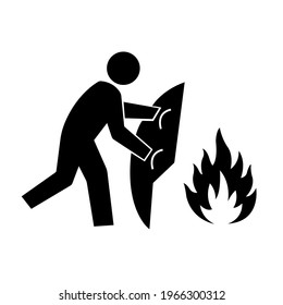 Fire Blanket Black Icon, Vector Illustration, Isolate On White Background Label. EPS10