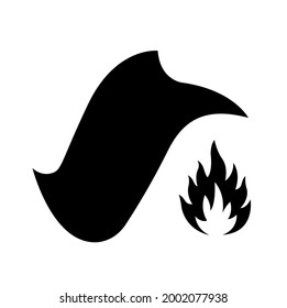 Fire Blanket Black Icon, Vector Illustration, Isolate On White Background Label. EPS10