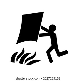 Fire Blanket Black Icon ,Vector Illustration, Isolate On White Background Label. EPS10