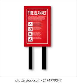 Fire Blanket for Emergency. Vector Illustration. 