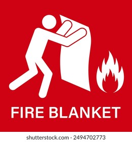 Fire Blanket Sign Symbol. Vector Illustration. 