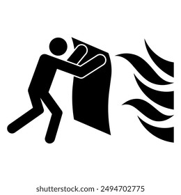 Fire Blanket Sign Symbol. Vector Illustration. 