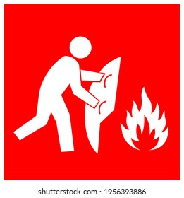 Fire Blanket Symbol Sign, Vector Illustration, Isolate On White Background Label. EPS10