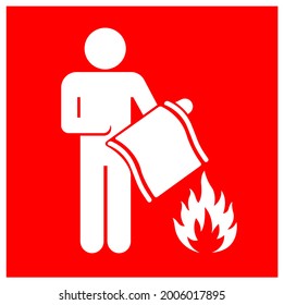 Fire Blanket Symbol Sign, Vector Illustration, Isolate On White Background Label. EPS10