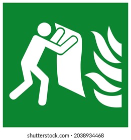 Fire Blanket Symbol Sign, Vector Illustration, Isolate On White Background Label. EPS10