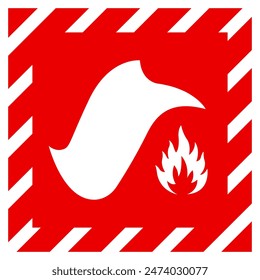 Símbolo De Manta De Fuego, Ilustración vectorial, Aislado En La Etiqueta De Fondo Blanco. EPS10