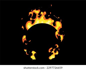 Fire blast effect element flame effect vfx isolated vector illustration