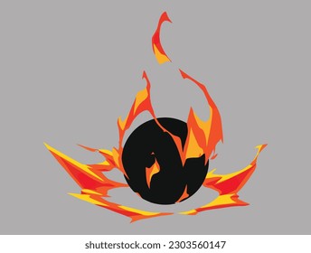 Fire blast effect element flame effect vfx isolated vector illustration