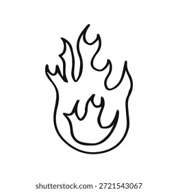 Fire blaze hand drawing isolated