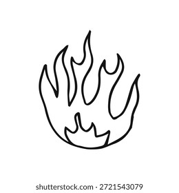 Fire blaze hand drawing isolated