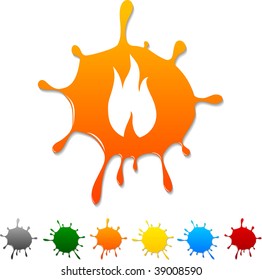 Fire  blot icon. Vector illustration.