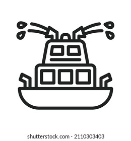 Imagen vectorial de icono de Fire Boat. También se puede usar para Fitness físico. Adecuado para aplicaciones móviles, aplicaciones web y medios impresos.