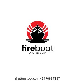 a fire boat logo concept for company and brand