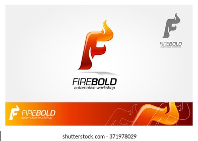 Fire Bold Vector Logo Template. F letter logo design template. Fire vector unusual letter. Vector design template elements for your application or company.