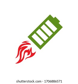 fire bolt battery vector logo template design illustrations

