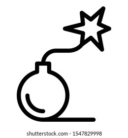 Fire bomb icon. Outline fire bomb vector icon for web design isolated on white background