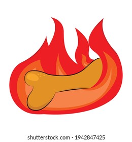 fire bone vector icon logo illustration