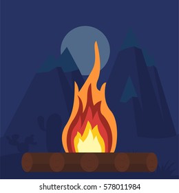 Fire bonfire. Campfire vector illustration