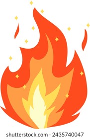 Feuer, Lagerfeuer, Feuer-Ikone isoliert auf weißem Hintergrund. Vektorgrafik. Vektor.