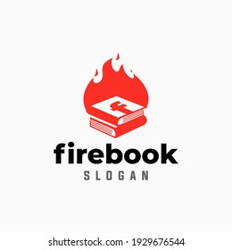 fire book logo castle red