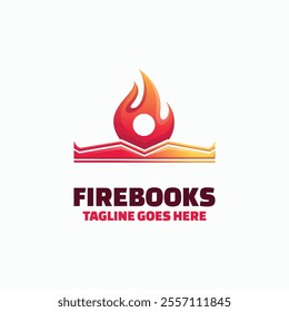 Fire Books Gradient Colorful Logo