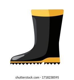 Feuerstiefel-Symbol einzeln auf ebene Art. Brandschutzkleidung Einfache Vektorgrafik