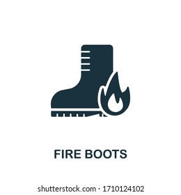 Fire Boots icon. Simple illustration from personal protection collection. Creative Fire Boots icon for web design, templates, infographics