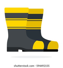 Fire boots vector flat material design isolated on white