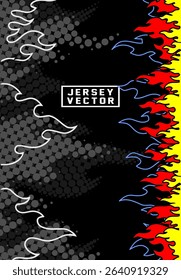 FIRE BORDER BACKGROUND FOR FULL SUBLIMATION JERSEY