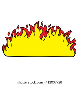 fire border flames cartoon illustration