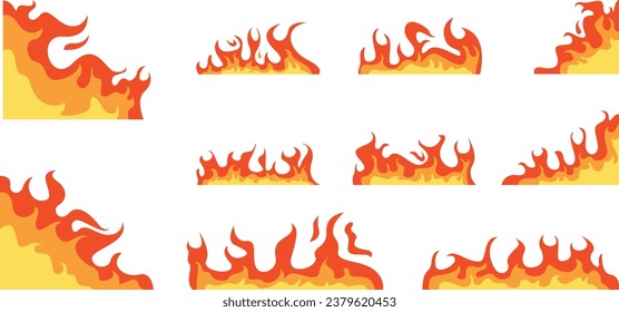 Fire border frame vector art