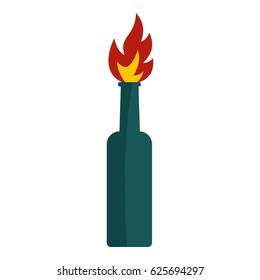 Fire bottle icon flat isolated on white background vector illustration