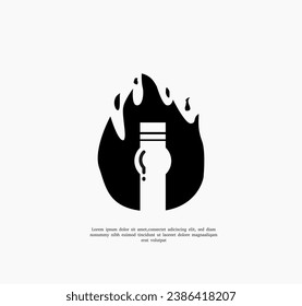 fire bottle logo design template
