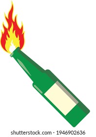 Fire bottle. Weapon of the revolution. Protests.
