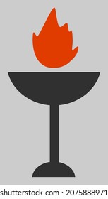 Fire bowl vector icon. An isolated flat icon illustration of fire bowl with nobody.