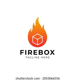 Fire box logo design template