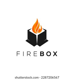 Fire box logo design template