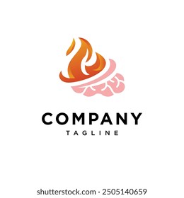 Icono de logotipo de combinación Fire Brain Vector